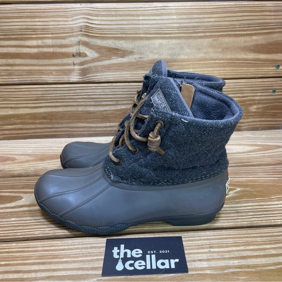 Sperry Womens 6 Boots Saltwater Wool Ankle Winter Booties Gray - Picture 4 of 8